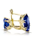 14K Yellow gold Sapphire  Vintage style vec021y